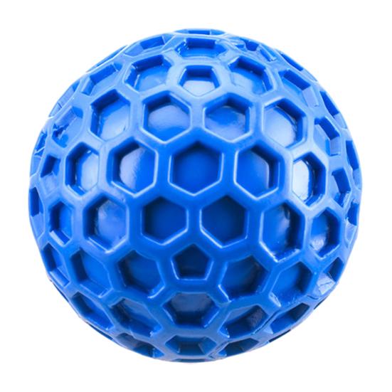 Unzerstörbarer Hundegummiball Interaktives Kauspielzeug für aggressive Kauer Quietschender Waben-Apportierball für Welpenzahnreinigung Langeweilevertreibung