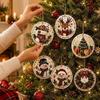 6Pcs Wooden Base Wooden Christmas Ornaments Set  Art Xmas Hanging Decor  Wall Decoration