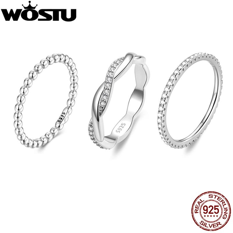Wedding Band Rings for Women 925 Sterling Silver AAA Zircon Stackable Engagement Crossed Rings Simple Jewelry Party Gift