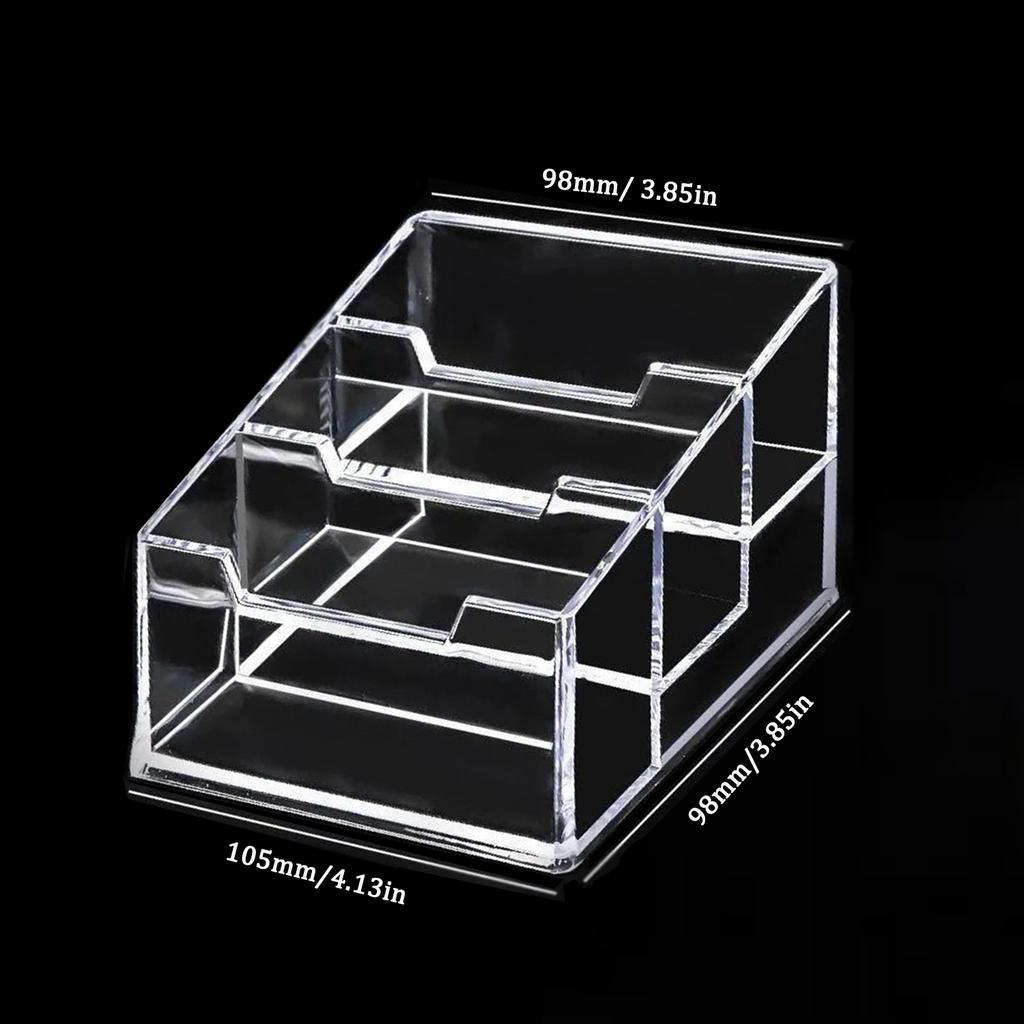 1/2/3PCS Clear Acrylic Display Stand Transparents Desktop Organizer with Storage Shelf for Office Business Cards