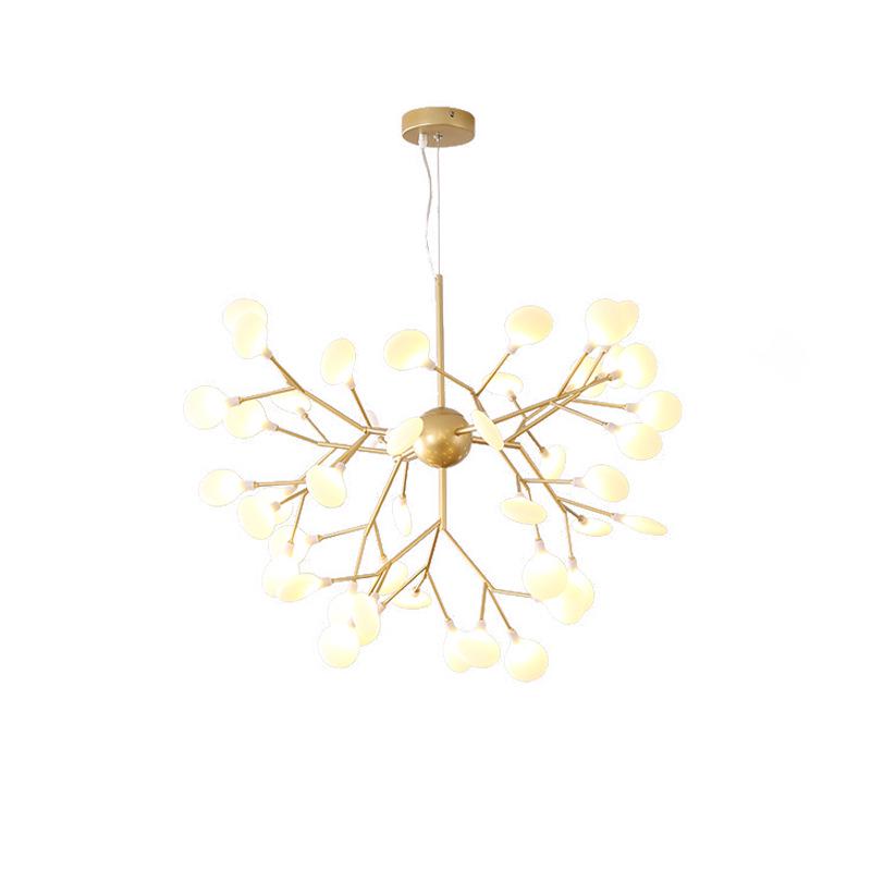 Firefly Branch Nordic Chandelier: Modern Minimalist Lighting for Living Rooms, Restaurants, and Bedrooms