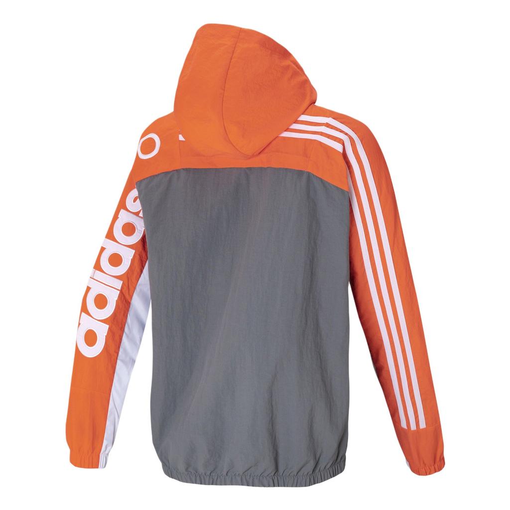 Adidas Pánská bunda s kapucí Neo Color Block s vyšívaným logem Pánská bunda Oranžová GP5701