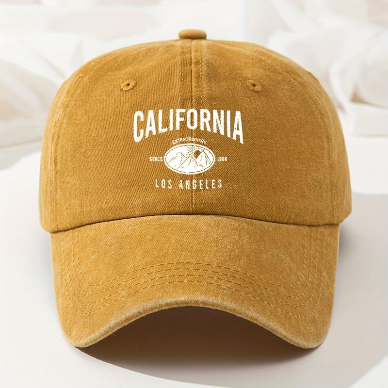 Baseball Hat Outdoor Casual Running Cap Retro Washed Casual Curved Brim Letter Print Baseball Cap