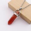Handmade Amethyst Rose Quartz Hexagonal Pillar Pendant Necklace (N760)