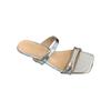 Open-toed cool slippers women's 2025 new sexy square head one-word drag summer commuter slippers