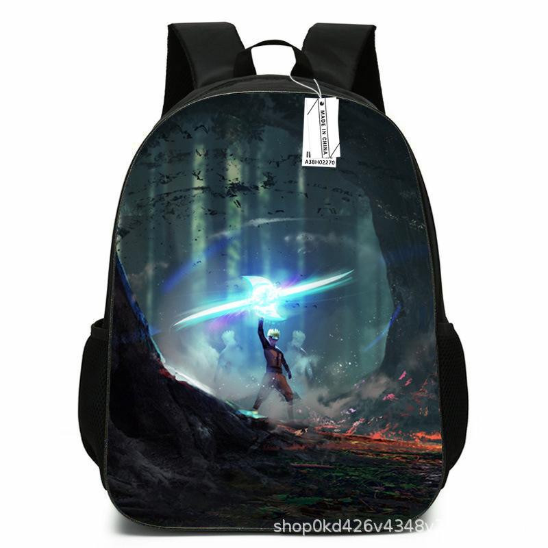 Naruto Peripheral Schoolbag Naruto Sasuke European and American Elementary and Middle School Students Backpack Cartoon Animation Computer Bag