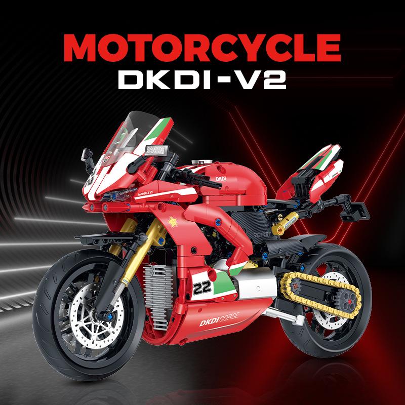 Hanoreton Duke Motorcycle Building Blocks Model - Night Road Edition