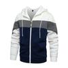 Men's Plus Size Color Block Hooded Zip-Up Cardigan Jacket - European & American Spring/Autumn Casual Wear
