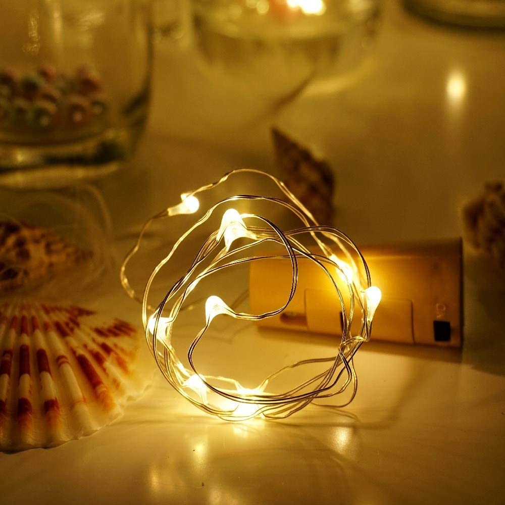 Wine Bottle Lights with Cork  2 Pack 40 LED Battery Operated LED Fairy Mini String Lights for DIY  Party  Decor  Christmas  Halloween Wedding  Warm