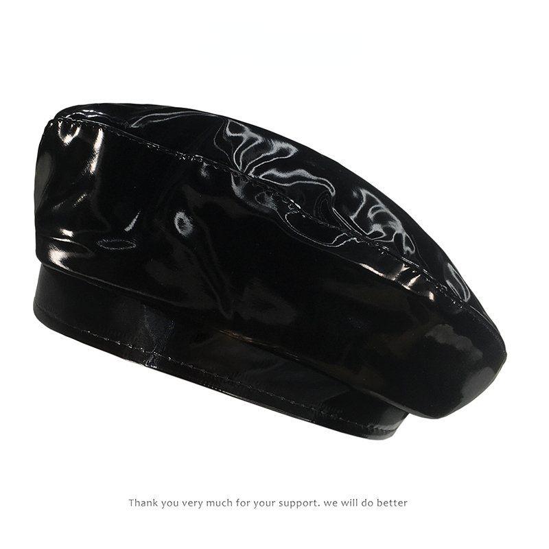 Unisex Pu Leather Beret Spring Autumn Women's Hat British Style Vintage Painter Hat Octagonal Hat Causal Headwear