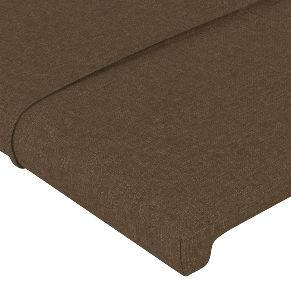 Bed Frame Without Mattress Dark Brown 140x190 Cm Fabric