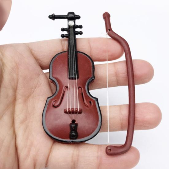 1/12 Dollhouse Miniature Plastic Violin Saxophone Model Musical Instrument Decor
