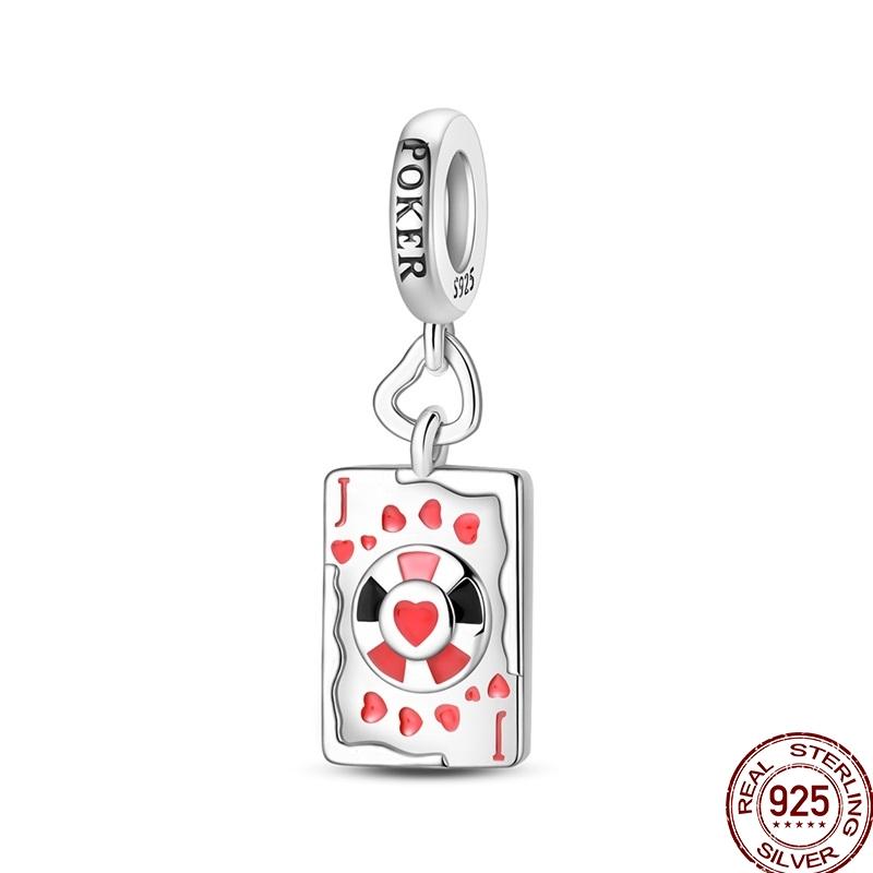Original Charms Copper Poker Kitty Charms Bead Heart Marry Pave Zircon Fit 3Mm Bangle Bracelet Jewelry Gifts Making