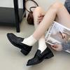 With Small Suit Texture Small Leather Shoes, the New Thick Low-heeled Loafers In the Autumn of 2025, Round Head Commuting Deep Mouth Single Shoes