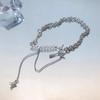 1 Stück Silber Halskette Damen Licht Luxus Punk Stil Teardrop Mansarde Quaste Anhänger Handperlen O-förmige runde Kette Schmuck