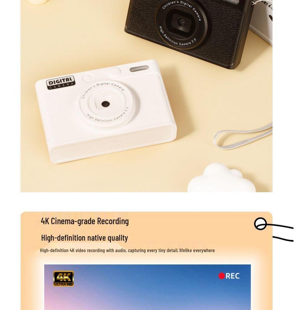 Affordable HD Retro CCD Digital Camera - Student & Travel Vlog Selfie Companion