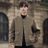 Wool jacket men's spring and autumn double-sided jacket single-breasted short top coat