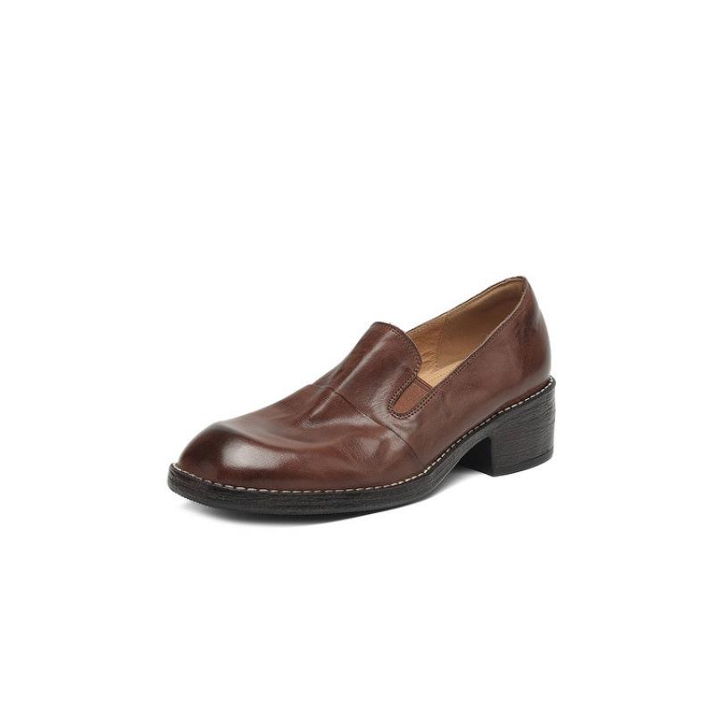 New women's fashion single shoes round head foot cover comfortable non-slip soft sole large size sheepskin women's shoes one pedal small leather shoes