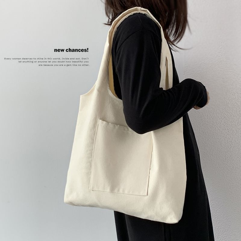 

Women s Shopping Bags Canvas Commuter Vest Bag Cotton Cloth White Black Series Supermarket Grocery Handbags Tote School Bag