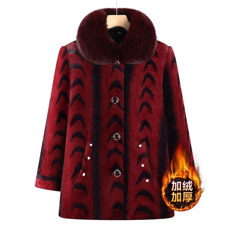 Winter winter clothing fleece thermal jacket women's coat mink thickened old lady fleece