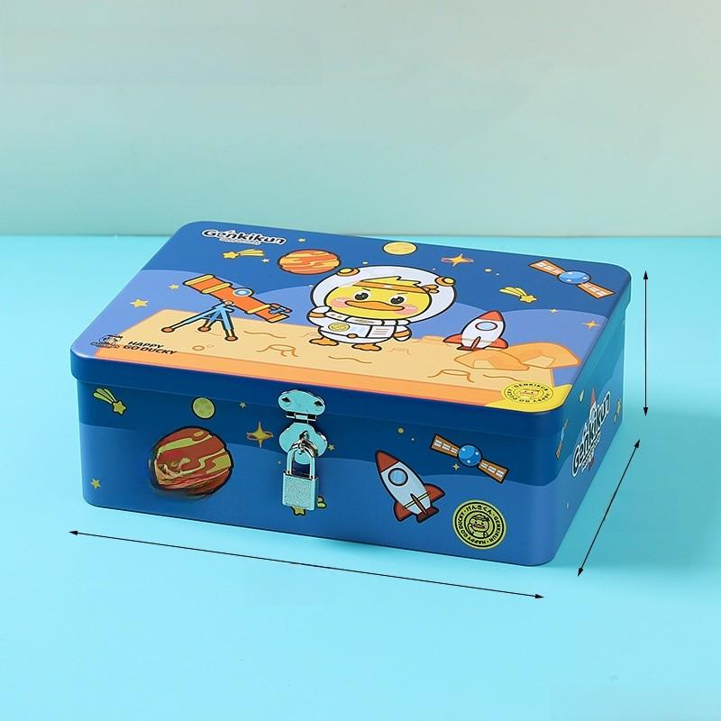 Cartoon Iron Pattern Box For Desk Drawer And Home Office Decoration Storage