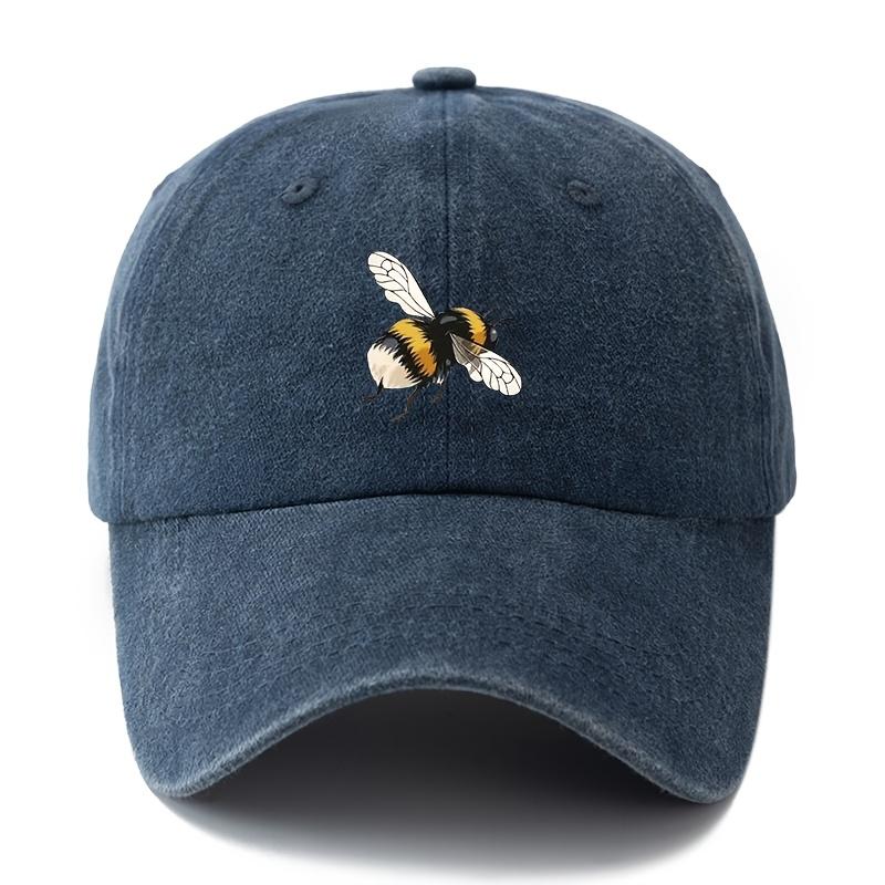 Cartoon Bee Patterned Baseball Cap with Lightweight Curved Brim Suitable for Outdoor Camping, Travel, and Leisure Wear