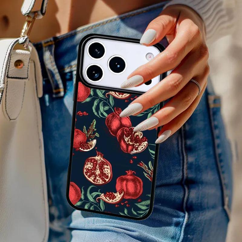 Pomegranate Pattern Phone Case For iPhone 17 Air 14 15 13 12 Max Cover For Apple 16e 11 Pro Max Plus Coque