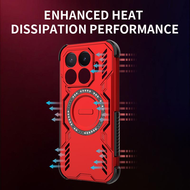 Heat Dissipation Armor Magnetic Phone Case For 17T Pro Four Corner TPU Frame Hard Plastic Shockproof Cover Coque Fundas