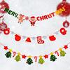 Fabric Xmas Ornaments Hanging Banner Christmas Decoration Party Supplies Christmas Pull Flag