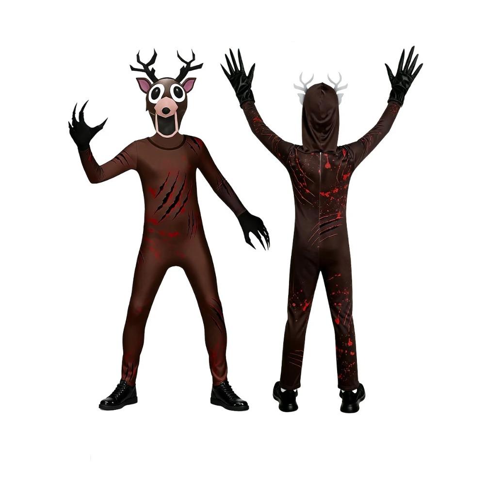 99 Nächte im Wald Hirschkostüm Fnaf Schreckliches Halloween Eule Partykostüm für Erwachsenen Kind Albtraum Rentier Weihnachtsgeschenk