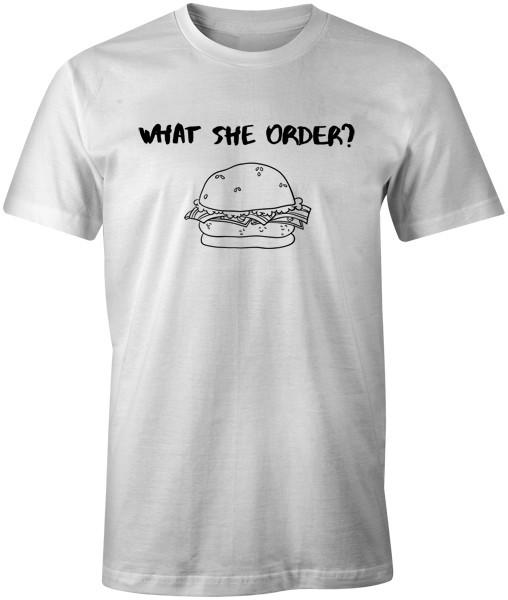 

What She Order Mens Funny Quote Joke T-Shirt Tee Top L