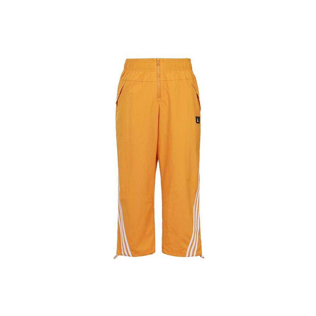 Adidas Striped Logo Print High-Waisted Tapered Vintage Sports Pants Women Pants Deep-Orange HA0815
