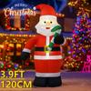 3.9 FT Xmas Holiday Inflatable Yard Deco LED Santa Claus Candy Cane Christmas Home Decoration Ornament Festive Toy Gift Supplies