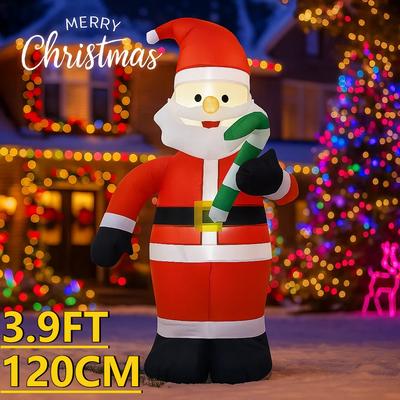 3,9 FT Weihnachten Feiertag Aufblasbare Hof Dekoration LED Weihnachtsmann Zuckerstange Weihnachts Haus Dekoration Ornament Festliches Spielzeug Geschenk Zubehör