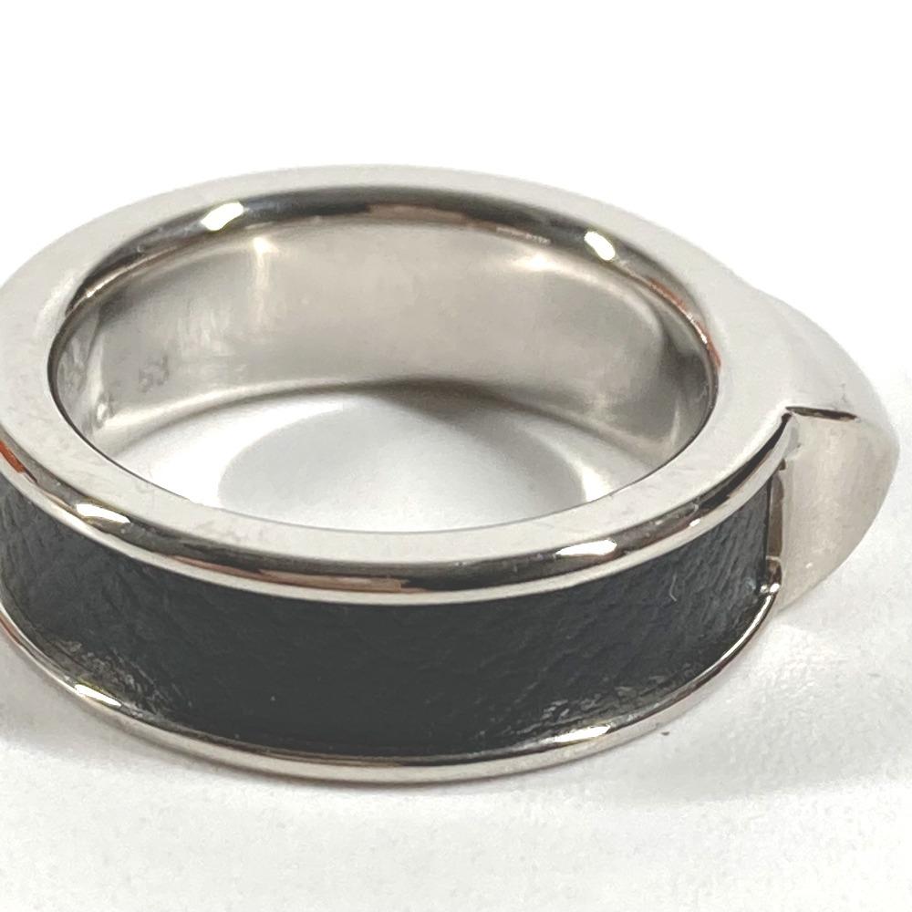 Hermes Athens Accessories Ring Metal / Leather Black/Silver