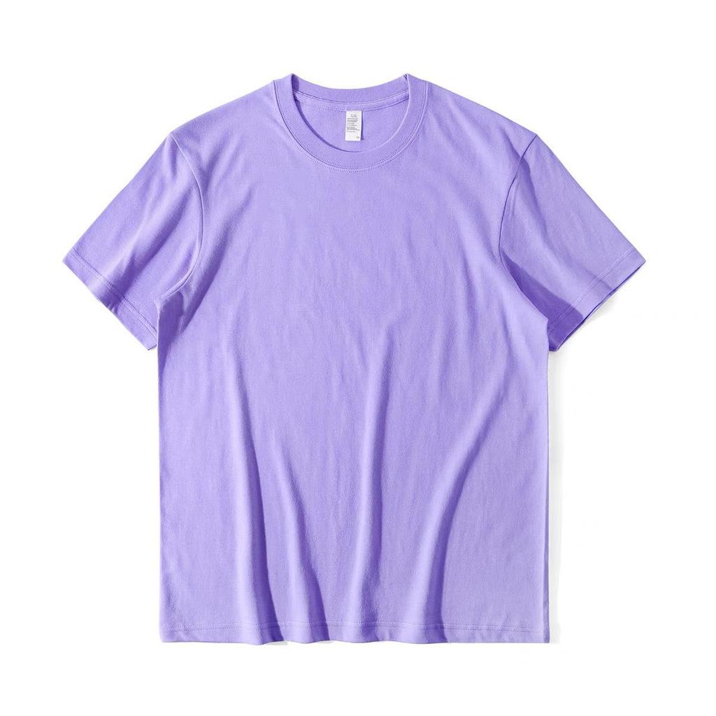 400g Heavyweight Pure White Long-Staple Cotton Summer Short-Sleeve Loose Crew Neck Base Layer T-Shirt