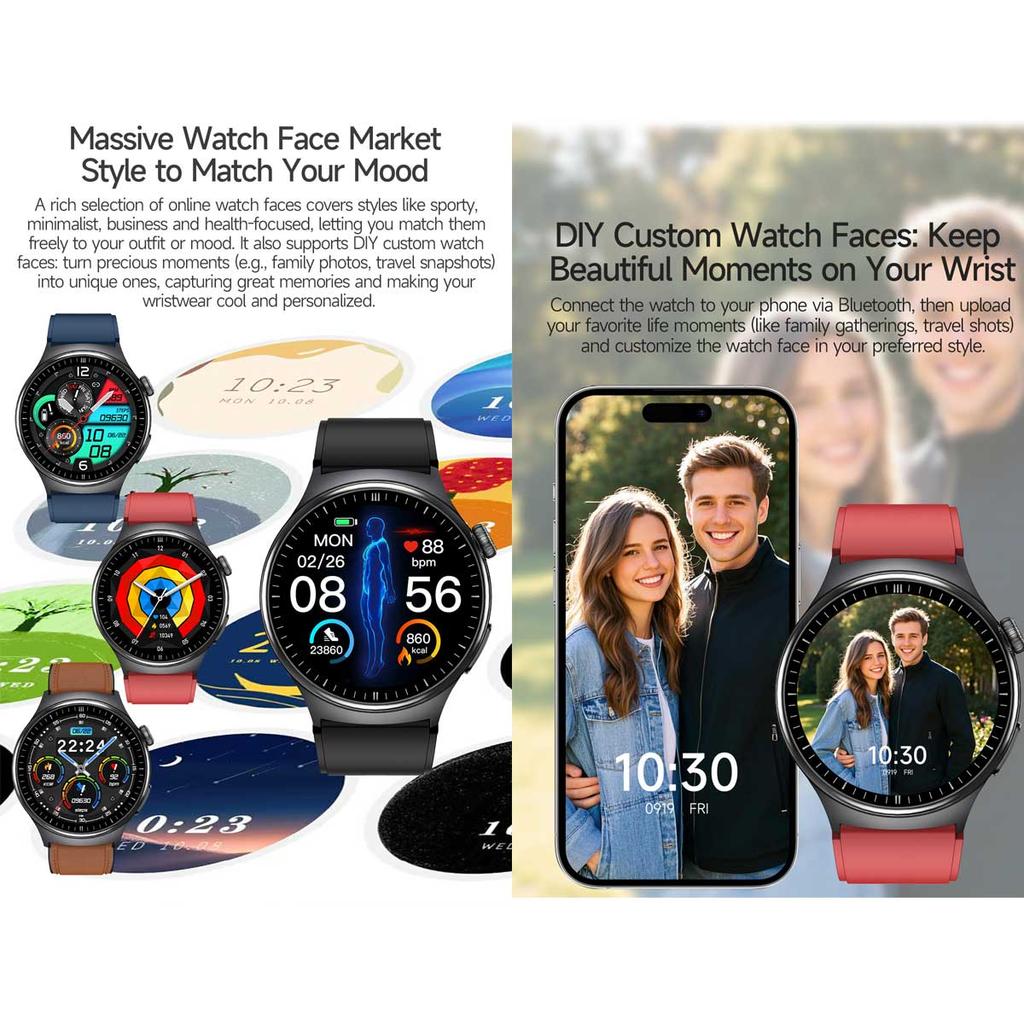 Men Smart Watch AMOLED ECG Health Monitoring Outdoors Flashlight Bluetooth Calling Sports Fitness Tracker TK27 Smartwatch