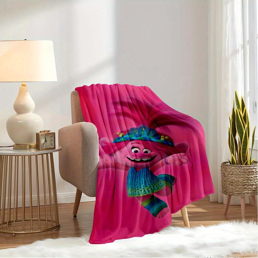 1pc Trolls,Poppy,AnimationDigital Print Fleece Blanket - Contemporary Style, Suitable for All Seasons, Perfect for Home, Travel, or Camping