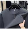 2025 Men's V-Neck Long Sleeve Plus Velvet Thickened T-shirt - Autumn/Winter, Youth Plus Size, Solid Color Base Layer