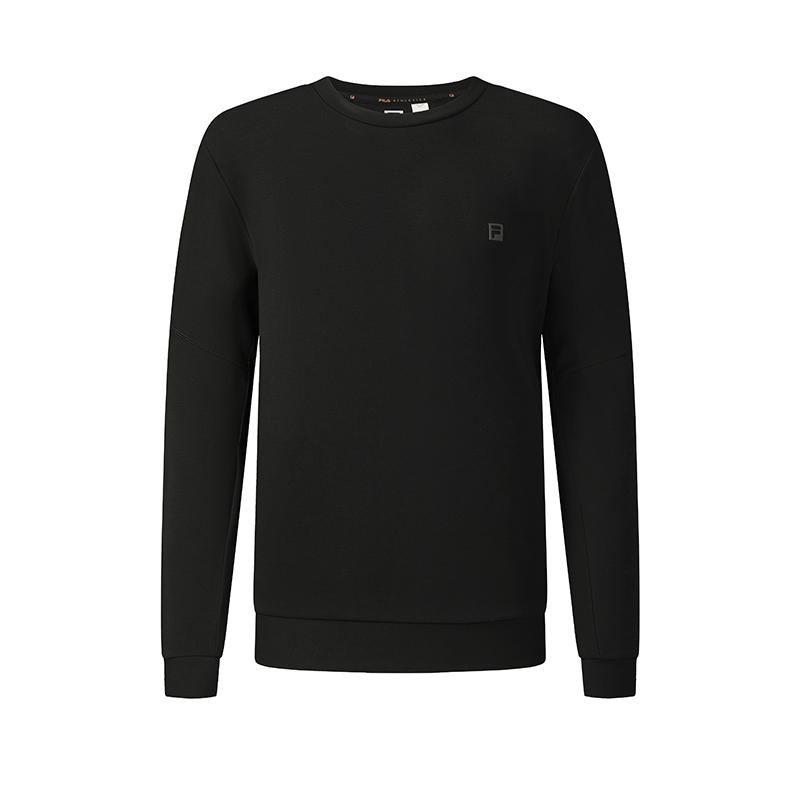 FILA Fitness Series Simple Classic Sports Casual Versatile Comfortable Loose Knit Pullover Sweatshirt Men sweatshirt A11M541205FBK