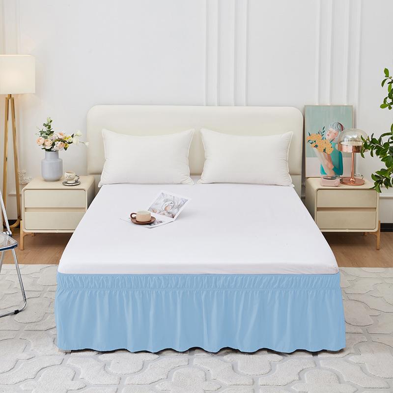 King Queen Twin Wrap Around Dust Elastic Ruffle Bed Skirt Bedding for Easy Fit Wrinkle-Free Washable Fade Resistant Home Decor
