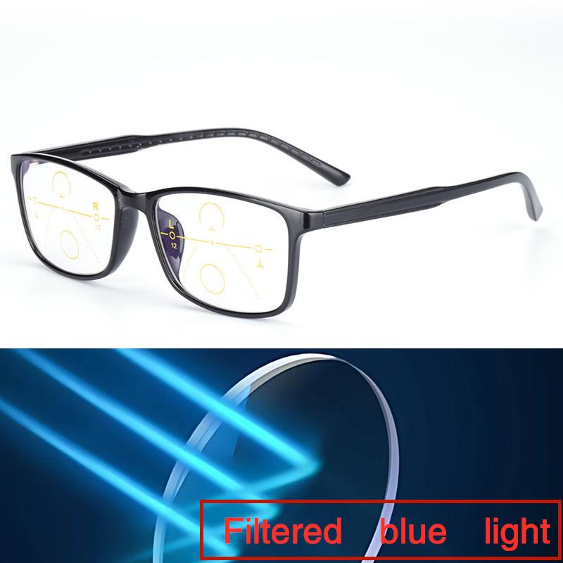 

Men s eyeglasses frame Progressive Multifocal Reading Glasses frame prescription glasses reading glasses Color changing lens 0 чёрный
