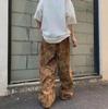 Unisex Corduroy Retro Wide-Leg Printed Pants