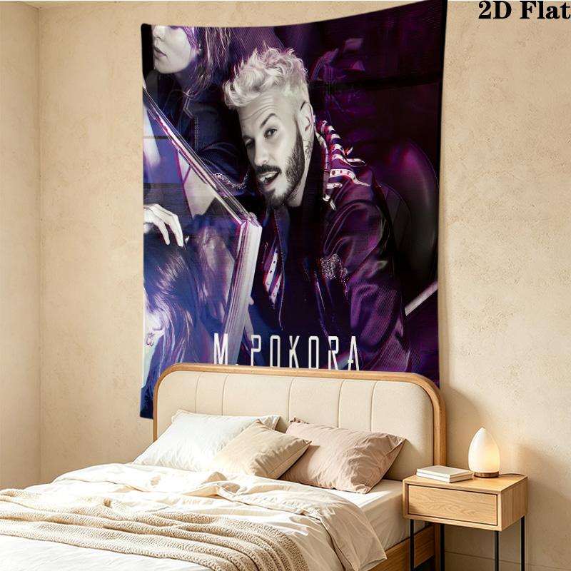 M Pokora Wall Tapestry Aesthetic Wall Hanging Printed Fabric Blanket Decorative Tapestries For Bedroom Living Room Home Decor