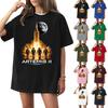 Damen Freizeit Kurzarm Bedrucktes T-Shirt Rundhalsausschnitt Oberteil Leichtes Sommer-T-Shirt Weicher Stoff Entspannte Passform
