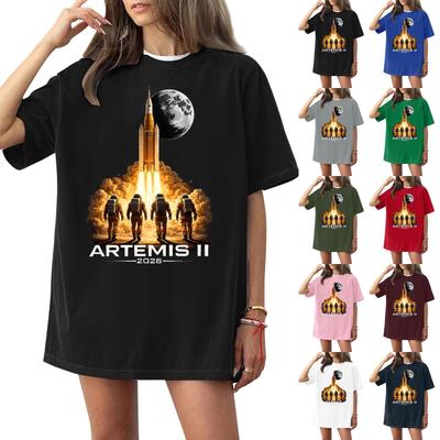 Women's Casual Short Sleeve Printed T Shirt Crew Neck Top Lightweight Summer Tee Soft Fabric Relaxed Fit