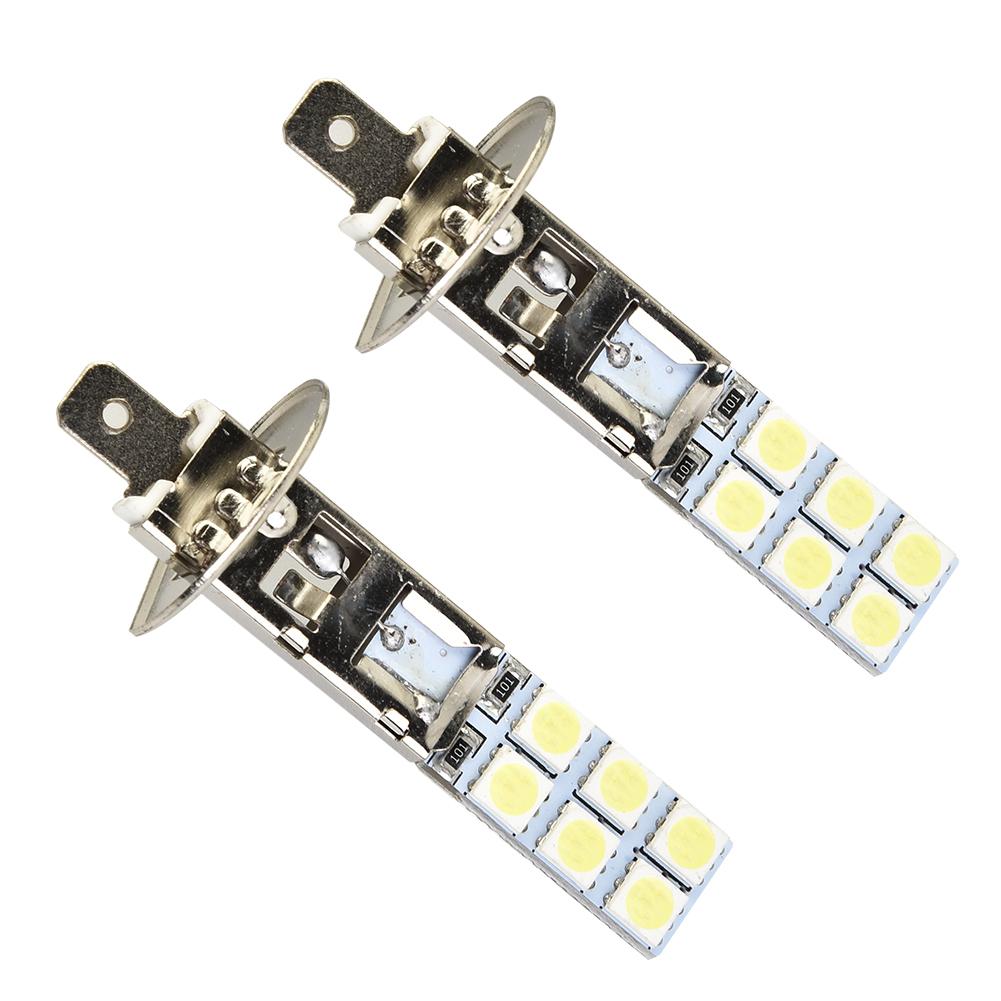 H1 Fog Lights H1 H1-12SMD-5050 Headlight Kit LED Super White 12V-24V