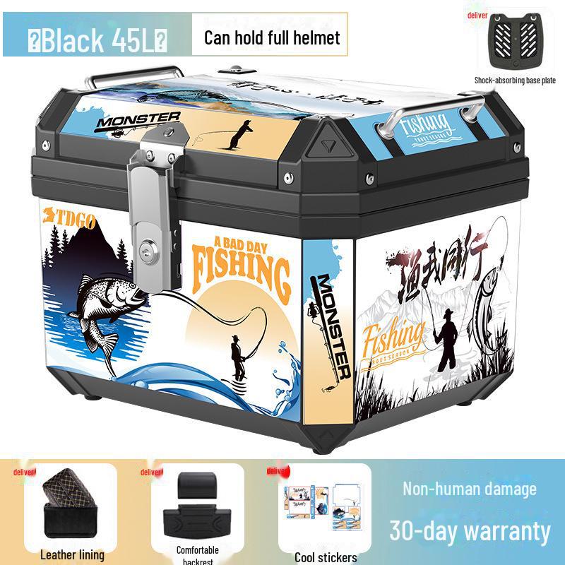 

Универсальный водонепроницаемый багажник для мотоцикла и электроскутера: Большая вместимость хвостового контейнера для хранения и выноса