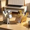 Creative Wooden Horse-Shaped Clip Storage Box Metallic Texture Pen Holder Note Business Card Organizer Cute Animal Desktop Decor for Office School