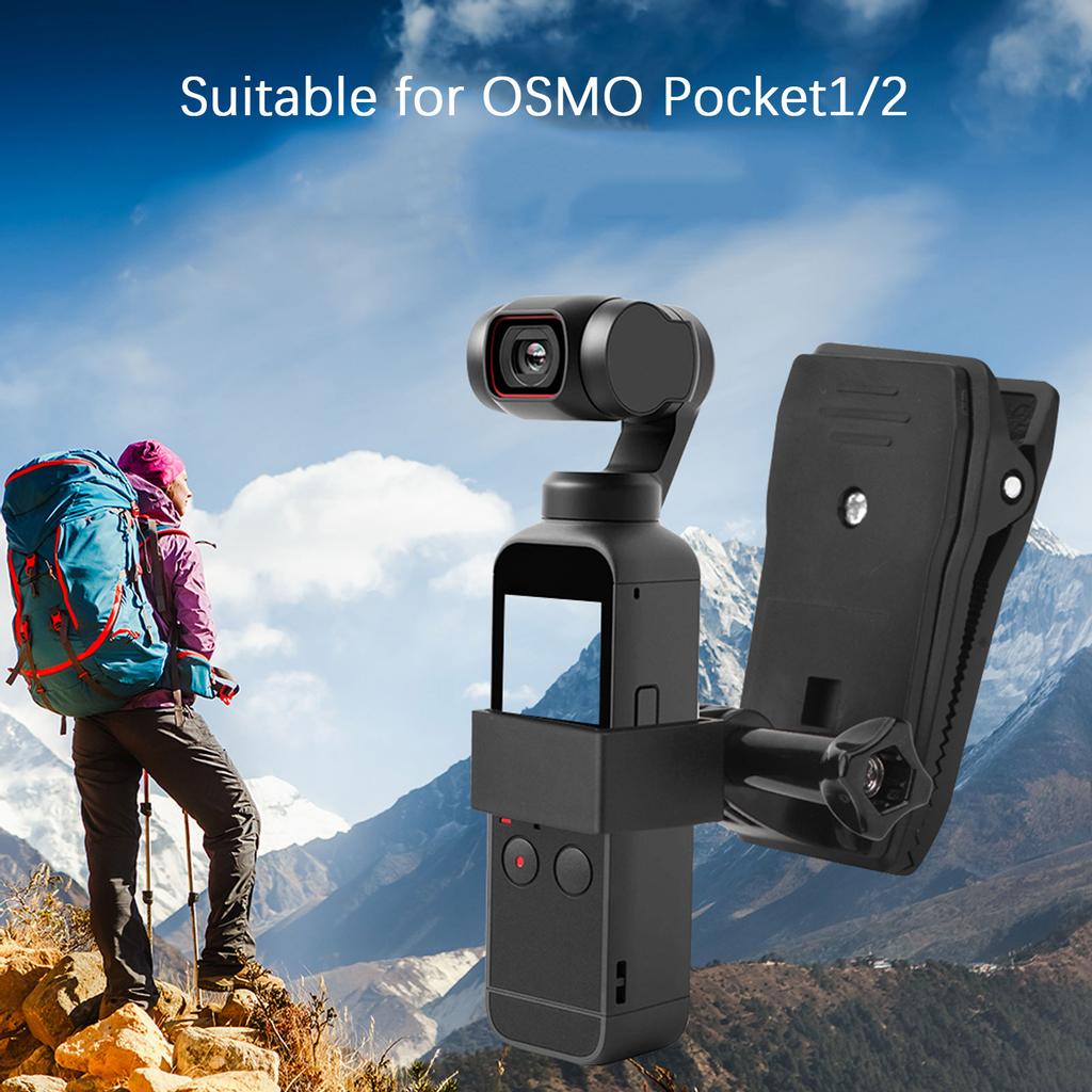 Rotation Backpack Clip Expansion Fixed Base Mounting Bracket Fit for DJI OSMO Pocket 1/2 Camera